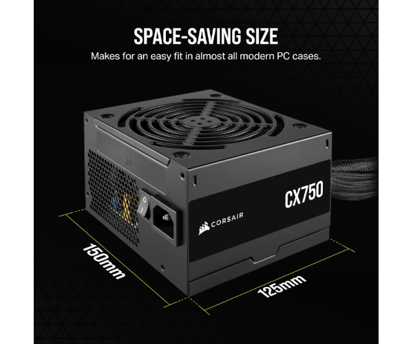 ספק CORASIR CX750 Non modular750W 80 Plus Bronz PSU