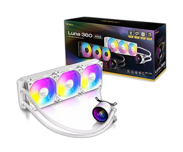 קירור נוזלי משולש Antec LUNA 360 White ARGB