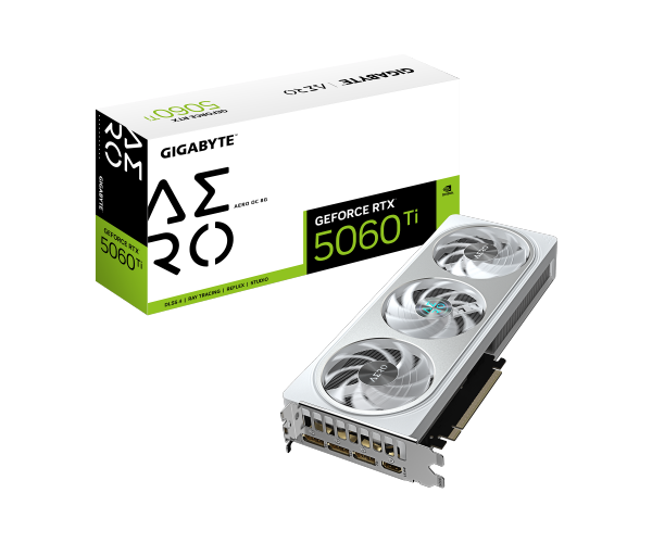 כרטיס מסך Gigabyte GeForce RTX 5060 Ti AERO OC 8GB White