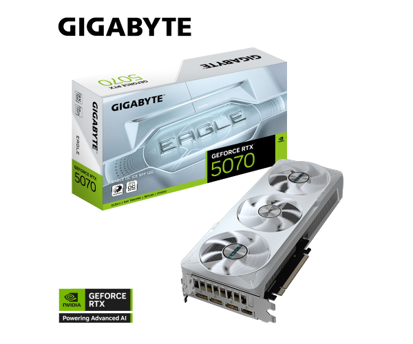 כ.מסך GIGABYTE GeForce RTX 5070 EAGLE OC ICE SFF 12G