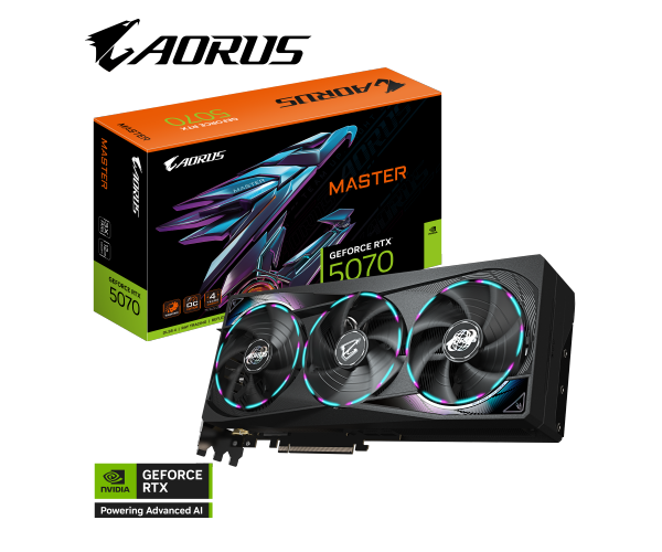 כ.מסך GIGABYTE AORUS GeForce RTX 5070 MASTER 12G