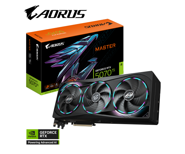 כרטיס מסך GIGABYTE AORUS GeForce RTX 5070 Ti MASTER 16G